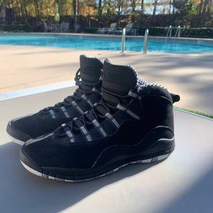 Pre-Owned: Nike Air Jordan 10 Retro (GS) Size 6.5Y Black White Stealth Suede